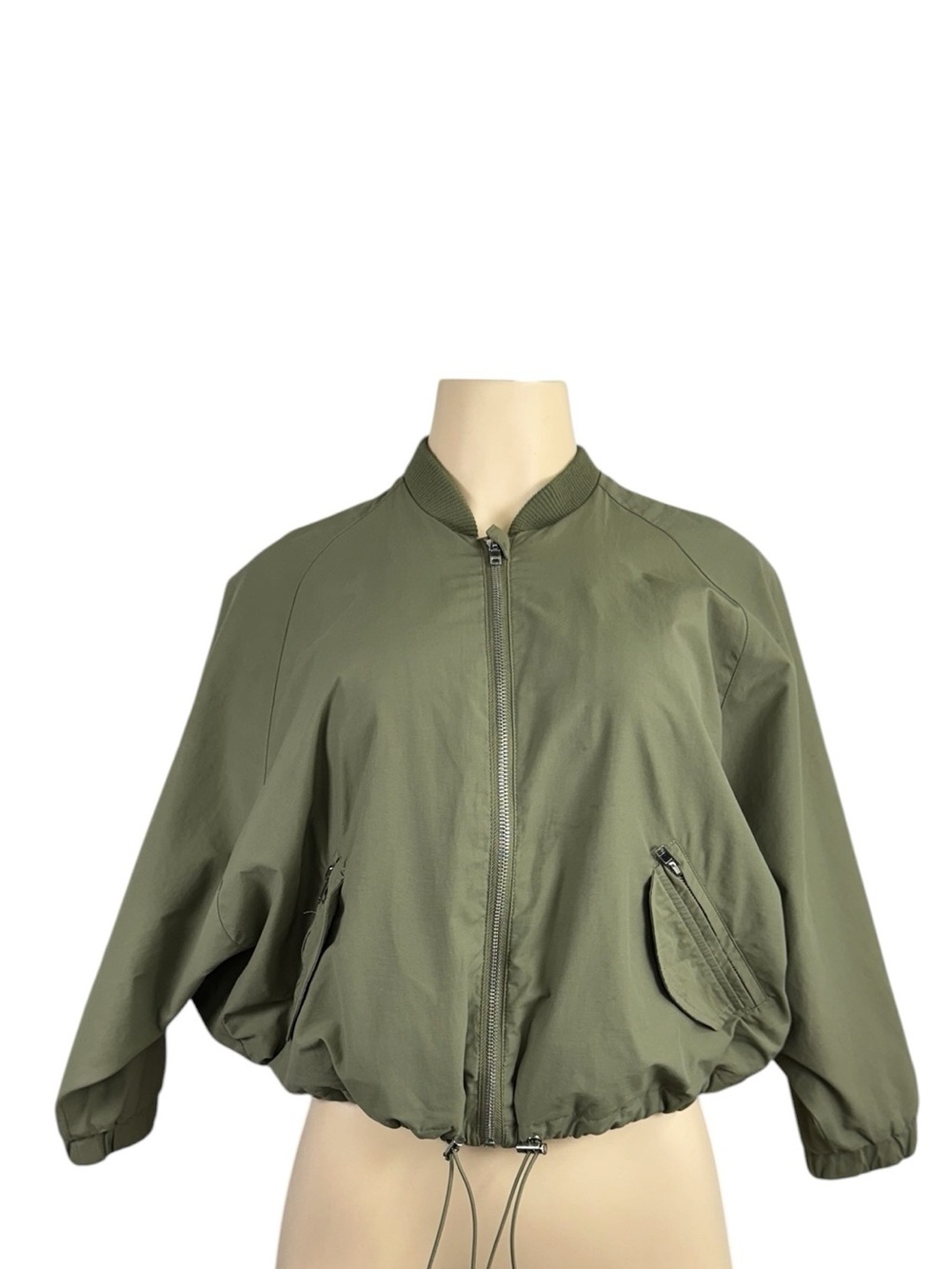 Forever 21 Olive Green cropped  bomber Jacket